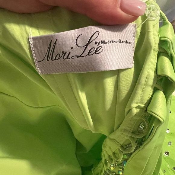 PAPARAZZI BY MORI LEE Lime Green Prom Dress - Picture 6 of 7